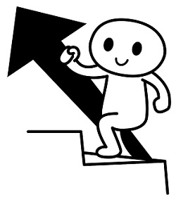 投資の階段を登る人